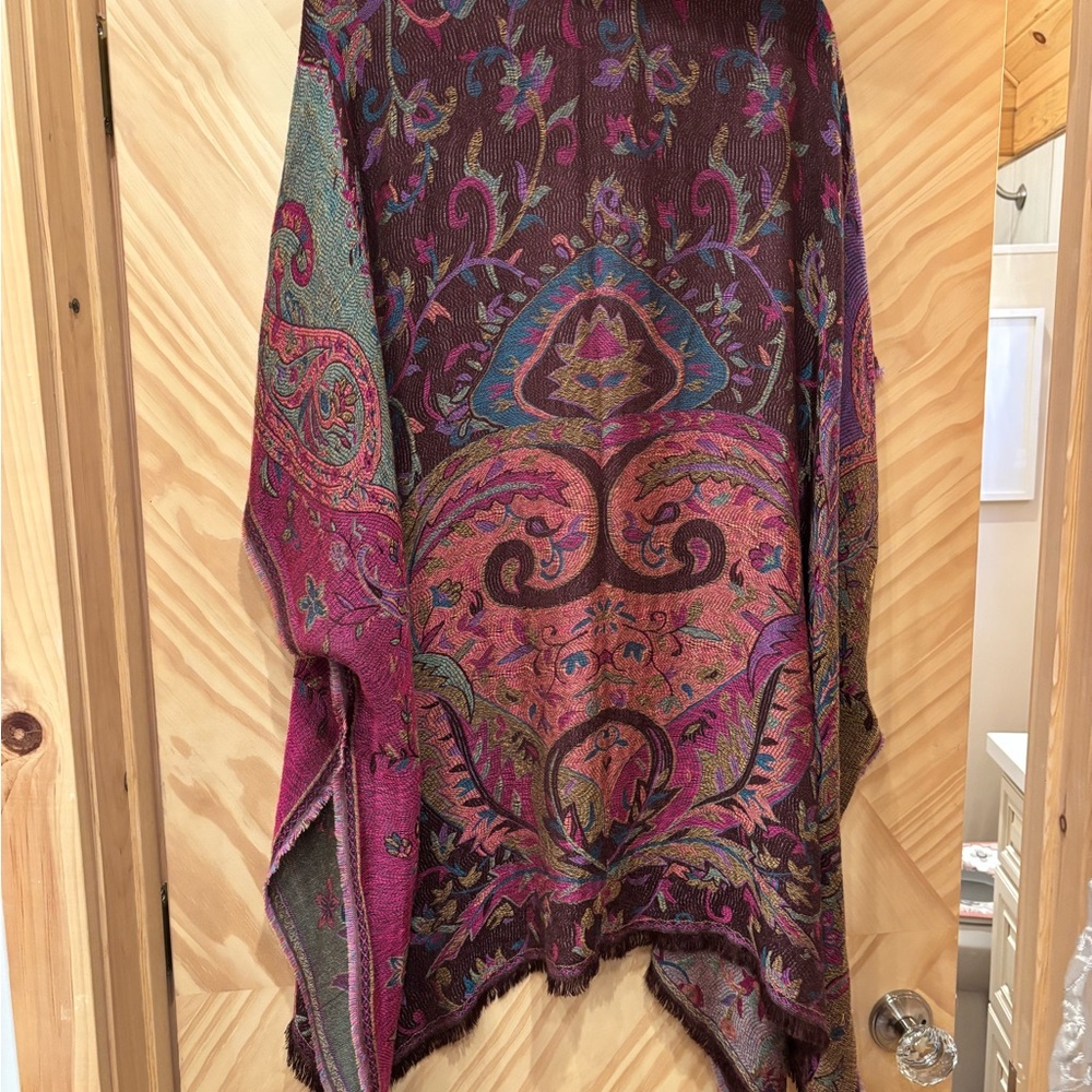 Floral Multicolor viscose Shawl Wrap - Picture 4 of 6